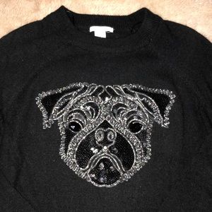 NWOT H&M Bulldog Sequin Sweater